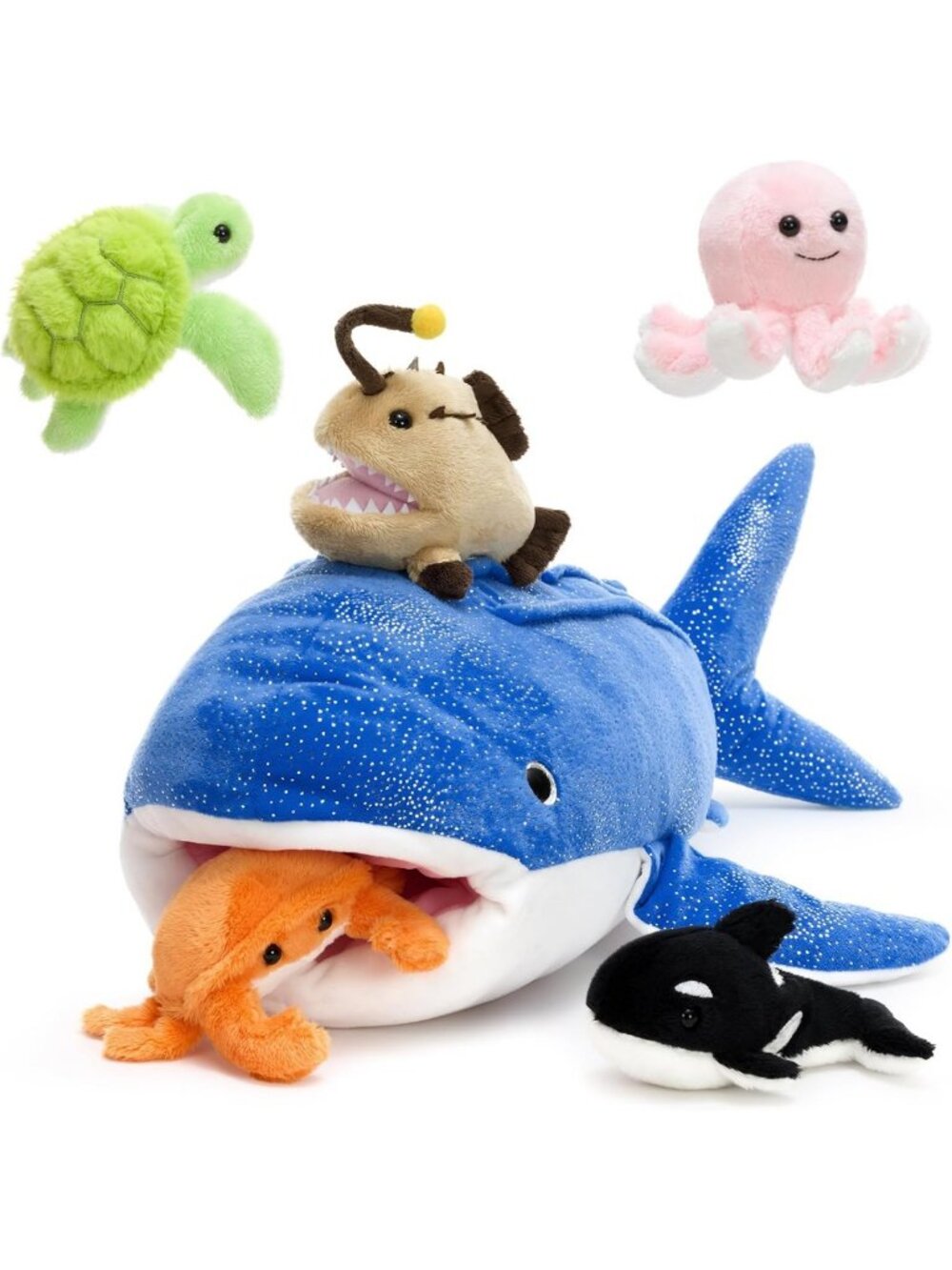 Whale Shark Plush Toy Set with 5 Adorable Sea Animal Stuffed Toys for Kids
